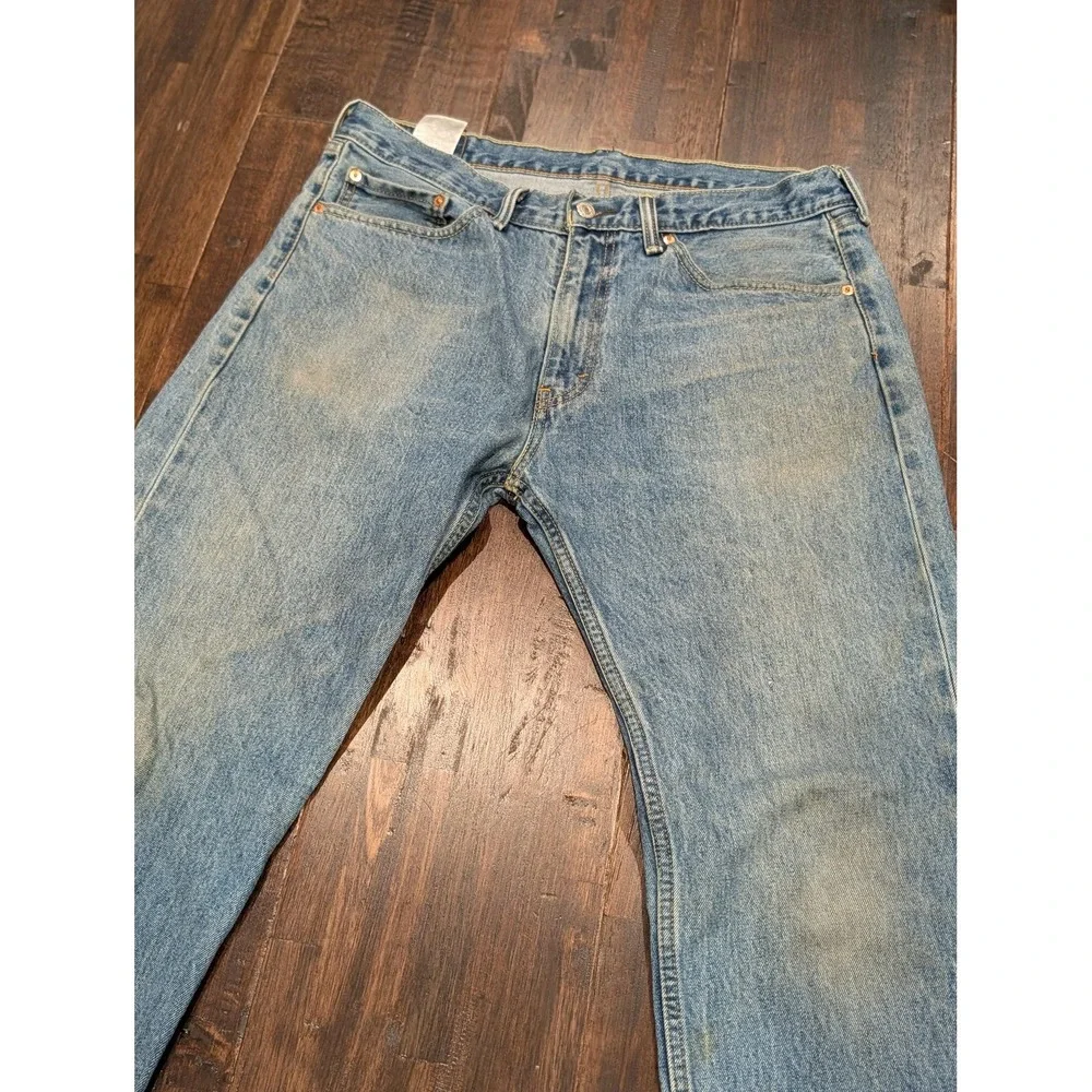Levis 505 Jeans‎ Mens 36x32 Blue Denim Straight Leg Zip Fly Red Tab Medium Wash